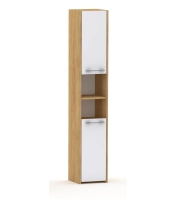 Słupek łazienkowy komin LUNA 30 cm 2D Hikora białe fronty matowe/połysk